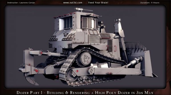 آموزش Eat 3D - The Dozer - Part 1 - Building & Rendering a High Poly Dozer in 3ds Max