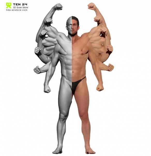 مدل اسکن شده سه بعدی مرد 3D Scan Store - Male Range of Movement