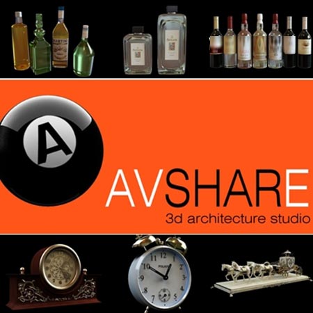 دانلود رایگان مدل های سه بعدی Avshare - Bottles, Clocks - 3D Models