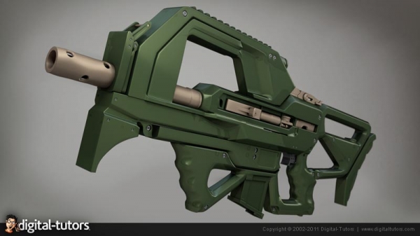 دانلود آموزش ساخت یک اسلحه جنگی در مایا Digital Tutors - Creating an Assault Rifle in Maya
