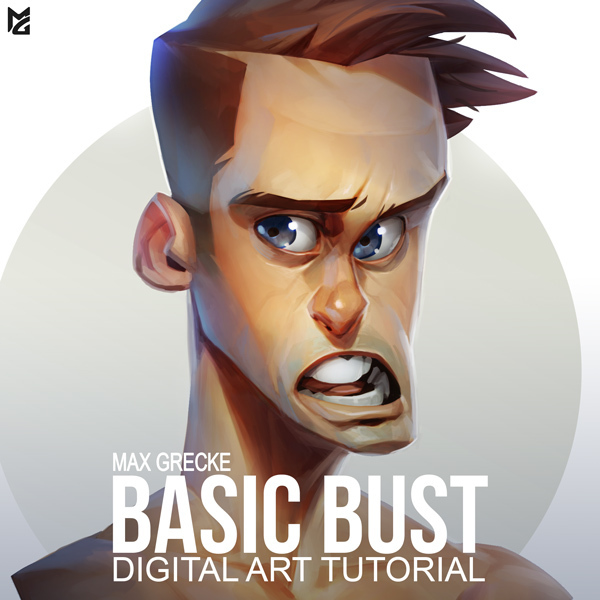 آموزش پایه طراحی نیم تنه کاراکتر Gumroad - Basic Bust Digital Art tutorial - Max Grecke