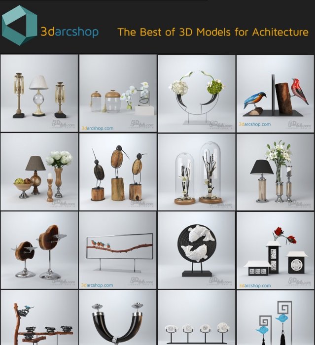مدل های سه بعدی 3darcshop - Decorations 1-100 Models for 3ds Max